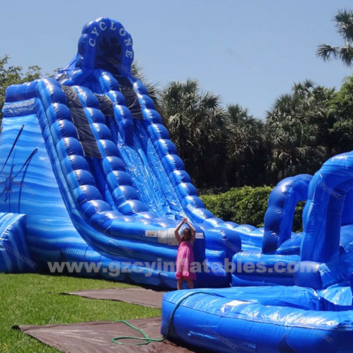 Giant Blue Cyclone Water Slide Double Lane Water Slide